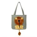 Cute Lion Canvas Bag Backpack Portable Small Dog cat Out Shoulder Bag Vintage Art Themes Lion Pet Shoulder Bag 15.7*3.9inch