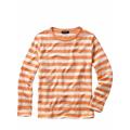 Mey & Edlich Herren Langarmhemd Regular Fit Orange gestreift