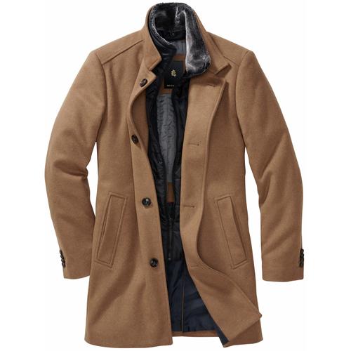 Mey & Edlich Herren Coat Slim Fit Beige einfarbig