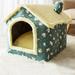 Folding Dog House Winter Fully Enclosed Warm Cat Sleeping Bed Can Be Removed and Washed Super Soft Portable Pet Dog House