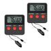 Eggs Digital Thermometer 2 Sets Temperature Gauge Indoor Reptile Pet Wet and Dry Abs