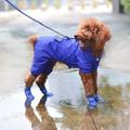 Silicone Pet Rain Shoes Slip-Resistant Dog Footwear For All Weather Blue M