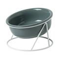 Cat Bowl Ceramic Dog Bowl Food Bowl Protection Cervical Vertebra Bowl Rice Bowl-Dark Green Single Bowl + Stand 600ml