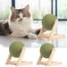Catnip Ball Toy for Cats Detachable Wooden Triangular Base Rotating Edible Cat Balls with Natural Healthy Catnip Kitten Chew Teeth Cleaning Toy