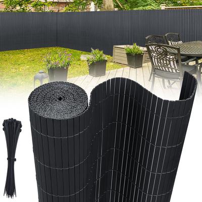 Pvc Sichtschutzmatte für Sichtschutzzaun 90x300cm - mit Standard Kabelbindern, Bambus Windschutz Image