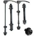 Free-fly MTB Quick Release Bicycle Hub Road Mountain Bike Front & Rear Axle Hollow Shaft Set with Standard Spacing (1 Pair 4 Piece)