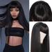 JINCBY Clearance Long Straight Wig With Bangs Hair Black Wig For Women Synthetic Natural Wig Daily Wear Party And Cosplay Premium Soft Wig Gift for Women