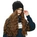 Women Winter Beanie Hat wig Knit with Long Straight/wig Long Wavy Curly Hair Wig Warm Ladies Party Daily Weddings wig