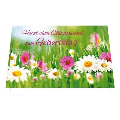 Geburtstagskarte »Herzlichen Glückwunsch zum Geburtstag Blumenwiese«, LUMA KARTENEDITION, 17.5x11.5 cm