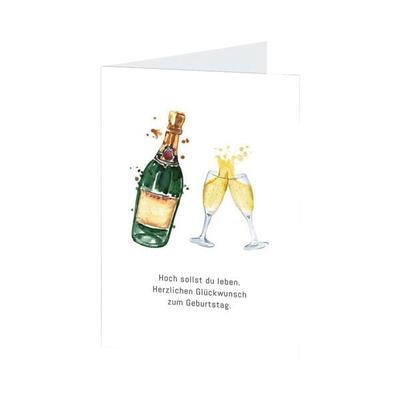 LUMA KARTENEDITION Geburtstagskarte »Hoch sollst du leben - Sekt«, 11.5x17.5 cm