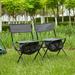 2 Pcs Folding Outdoor Chair with Storage Bag Portable Chair for indoor Outdoor Camping Grey