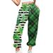 Classic Pants For Women St Pa Day Print Sweatpants High Waist Jogger Stretch Elastic Waisted Casual Golf Outdoor Business Trousers Lightweight Fashion Office Long Trouser