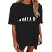 EHQJNJ Female Plus Size Crop Tops for Women Women s Casual and Fashionable Black Interesting Baseball Print Crew Neck Oversized T Shirt Womens Short Sleeve Tops Dressy Casual Plus Size Summer Tops