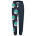 Ladies Lightweight Pants Loose Love Cake Digital Print Drawstring Sweatpants Fashion Relaxed-Fit Casual Business Long Trousers Soft Wide-Leg Dress Golf Regular Outdoor Slacks