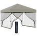 10 x 10 Pop Up Canopy Tent with Sidewalls Instant Portable Shade Canopy with Wheeled Carrying Case for Outdoor Camping Lawn Backyard Adjustable Legs Easy Setup Beige