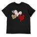 Mens Girls Valentines Day Shirts Hearts Love Leopard Plaid Kids Raglan Baseball Tee Black Large
