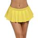 Gzea Tennis Skirt with Shorts Women s Entertainment Yoga Sport Fashion Club Low Waisted Sexy Mini Skirt Yellow L