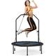 Trampoline For Kids & Adults 40â€� 330Lbs Folding Mini Trampoline With Adjustable Height Resistance Bands & Foam Handle Fitness Rebounder Small Workout Exercise Trampoline