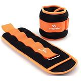 Ankle Weights for Women Men and Kids - Strength Training Wrist/Leg/Arm Weight Set with Adjustable Strap for Jogging Gymnastics Aerobics Physical Therapy (Orange - 6 lbs Pair)