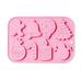 Handmade Holiday Decoration Chocolate Cake Mold Soap Mould Snowman Tree Christmas Theme Silicone Mold 8 Cavity Gingerbread Man PINK