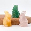 1pc Crystal Bunny Carving Crystal Carving Crystal Gift Bare Stone Healing Stone Natural Stoneï¼ŒBunny Statue Gemstone Home Decoration