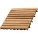 Interlocking Tiles - Wooden Floor Tile Set For Indoor And Outdoor Use - Perfect For Sauna Patio Deck Spa Floors - 10 Square Feet (12 X 12 - 9 Slat Design Natural Finish)