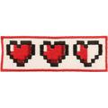 Video Game 8 Bit Heart Hook-And-Loop Patch - Made In The - White Black Burgundy Red - 1.5 X 4 Rectangle Applique