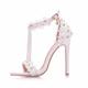 Women's Wedding Shoes Valentines Gifts Stilettos Ankle Strap Heels Party Party Evening Floral Wedding Sandals High Heel Sandals Bridal Shoes Rhinestone Pearl Tassel Open Toe Elegant Vintage Sexy