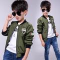 Kid Boy Spring Jackets Coat Army Green Bomber Jacket Windbreaker Autumn Jacket Patchwork Kids Children Jacket