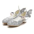 Girls' Cosplay Shoes Heels Glitters Heel Cosplay Lolita Children's Day Rubber PU Cosplay Big Kids(7years ) Little Kids(4-7ys) Gift Daily Festival Walking Shoes Buckle Sequin Purple Rosy Pink Silver