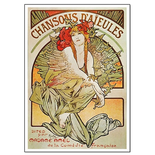 Menschen Wandkunst Leinwand Vintage Jugendstil Alphonse Mucha Drucke und Poster abstrakte Porträtbilder dekorative Stoffmalerei für Wohnzimmer Bilder ohne Rahmen Image