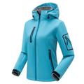 Damen Wander-Softshell-Jacke Hoodie-Jacke Winter-Fleece-Jacke wasserdicht im Freien einfarbig thermisch warm winddicht leichtes Fleece-Futter Oberbekleidung Windjacke Trenchcoat Skifahren Klettern