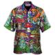 Herren Hemd Hawaiihemd Sommerhemd Grafik-Shirt Aloha-Shirt Pilz Umlegekragen Schwarz Gelb Schwarz / Violett Rote Purpur Outdoor Strasse 3D Button-Down Bekleidung Modisch Designer Brautkleider