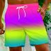 AXXD Bike Shorts For Men Summer Gradient Printing Special Print Beach Casual Trouser Shorts New Arrival