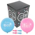 Baby Reveal Party Supplies Gender Box Decorations Balloons Pink Blue Venue Setting Props White Card Printing Plastic