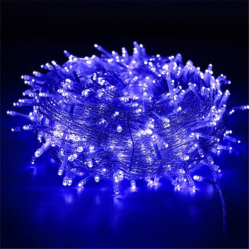 50M 100M Girlande Baum Feenlichter 400 800Led Lichterkette IP65 wasserdicht Kette Außen Garten Hof Girlande Hochzeitsfeier Feiertagslandschaftsbeleuchtung Blaue Farbige DC31V Image