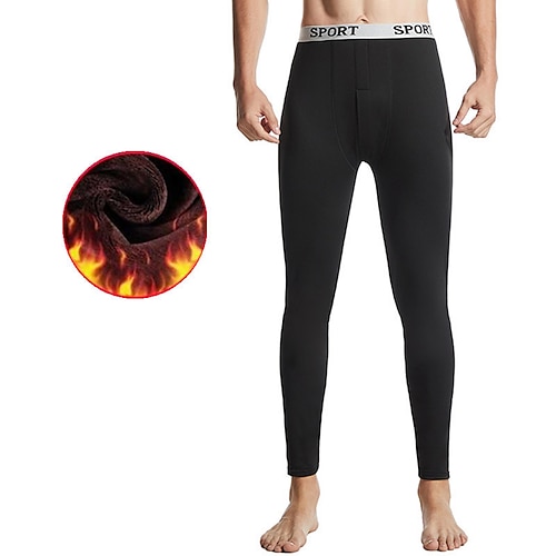 Herren Lange Unterhosen Thermounterwäsche Thermohose Einfach Stilvoll Lässig Komfort Täglich Heim Spandex Polyester Komfort Hose Sommer Frühling Schwarz Weiß Image