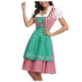 Karneval Oktoberfestbier Internationales Bierfest Kostüm Kleid Dirndl Trachtenkleader Oktoberfest / Bier Bayerisch Maid Bayerisch Deutsch München Wiesn Damen Stoff im traditionellen Stil Kleid Schürze