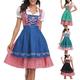 Karneval Oktoberfestbier Internationales Bierfest Kostüm Kleid Dirndl Trachtenkleader Oktoberfest / Bier Bayerisch Maid Bayerisch Deutsch München Wiesn Damen Stoff im traditionellen Stil Kleid Schürze