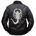 Mens Motorcycle Driver Ryan Gosling Scorpio Logo Bomber Satin Jacket - Movie Satin Lightweight Jacket for Men