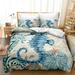 3D Bedding Set Sea World 3D Digital PrintingFitted Sheet Microfiber Duvet Cover with Pillowcases Bed Sheet Soft Duvet Cover Fade Resistant