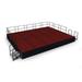 National Public Seating 16 x 20 ft. Red Carpet Stage with Black Shirred Pleat Skirting 24 in. Height