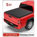 Tiptop Soft Folding Tonneau Cover Truck Bed For 2005-2023 Nissan Frontier 5ft Bed (59.5 ) | TPX3 |For Models With or Without The Deck Rail System|