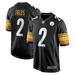 Men's Nike Justin Fields Black Pittsburgh Steelers Game Player Jersey