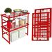 LLBIULife R1 Stackable Collapsible/Foldable Steel Stackable Shelves Holds up to 150 Pounds (Per Rack) Modular Heavy Duty Garage & Organization (2-Pack) (Red R1)