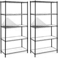 LLBIULife 4- Shelving Unit with Liners Set of 4 Adjustable Metal Wire Shelves 150lbs Loading Capacity Per Shelving Units and for Kitchen and Garage (30W x 14D x 47H) Black