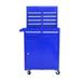 Rolling Tool Chest 5 Drawer Sliding Metal Drawer Rolling Tool Storage Cabinet Tool Organizer with Wheels Adjustable Shelf for Warehouse Workshop High Capacity Blue