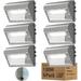 6 Pack 19500LM 130W LED Wall Pack Light with Dusk to Dawn Photocell 5000K IP65 Waterproof Wall Pack Lights Outdoor LED Commercial for Parking Lot Warehouse Yard AC120-277V