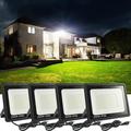 4Pack LED Flood Light Outdoor 150W LED Work Light 15000lmwith 6FT US Plug IP66 Waterproof Exterior Security Lights 6000K Daylight White Outside Floodlights Slim Design for Playground Yard