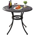 36 inch Round Patio Table Outdoor Table 36 Outdoor Dining Table with Umbrella Hole Small Bistro Table for Garden